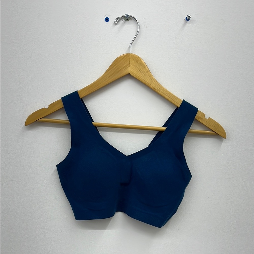 Navy Blue Scoop Neck Bralette with Wide Straps